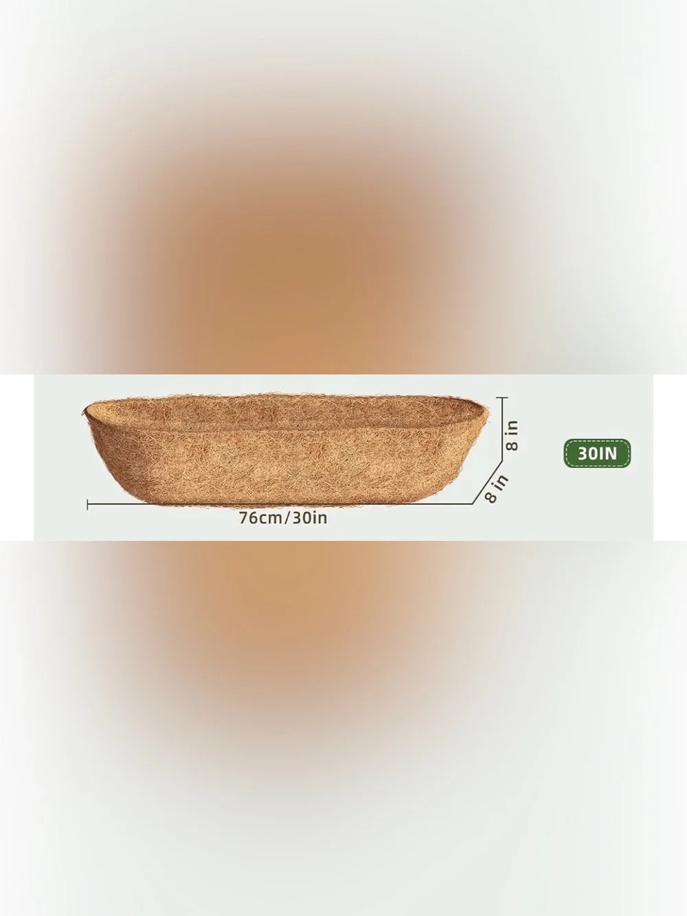 30” Natural Coco Coir Window Box Liner - Set of 3